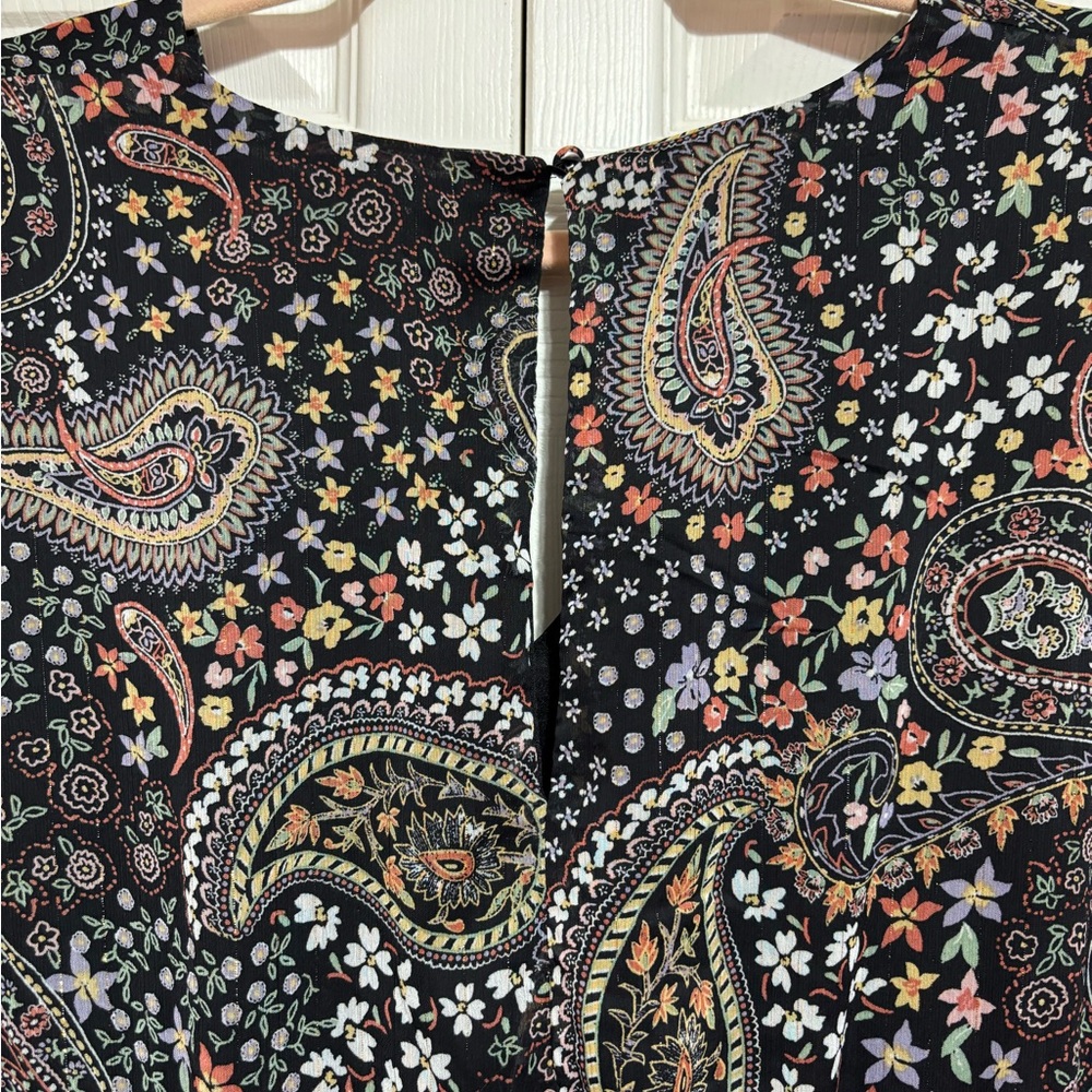 torrid Black Paisley Floral Long-Sleeve A-Line Dress - Picture 9 of 9